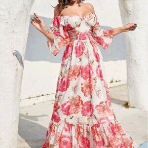 SPECIAL EVENT DRESS IN FLORAL BOHO STYLE